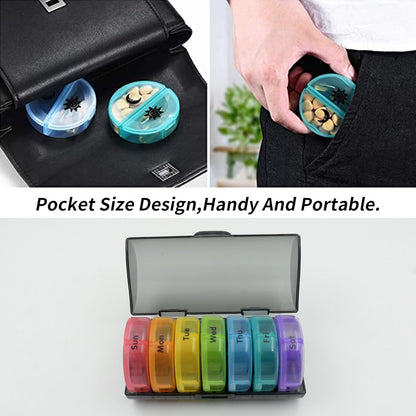 Weekly Pill Organizer 2 Times a Day Travel 7 Day Pill Box Twice a Day Daily Medicine Pill Case with Large Compartments - infinityexculsivestore.com