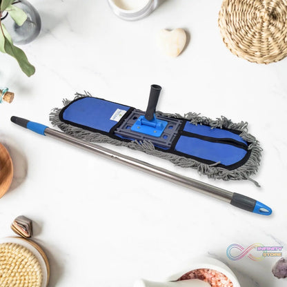 Wet and Dry Cotton Pad Floor Mop with Long Aluminium Handle (1 Pc / Large) - infinityexculsivestore.com