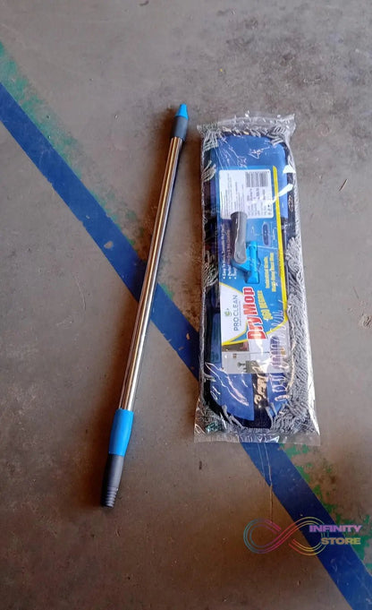 Wet and Dry Cotton Pad Floor Mop with Long Aluminium Handle (1 Pc / Large) - infinityexculsivestore.com