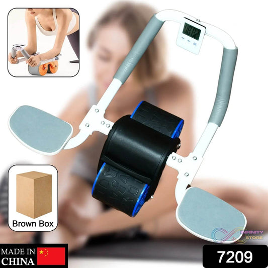 Abdominal Roller Wheel, Automatic Rebound Sponge Handle, Double Wheel Abdominal Roller, Non-Slip Timer Function with Elbow Support for Exercises for Body Fitness Strength Training Home Gym - infinityexculsivestore.com