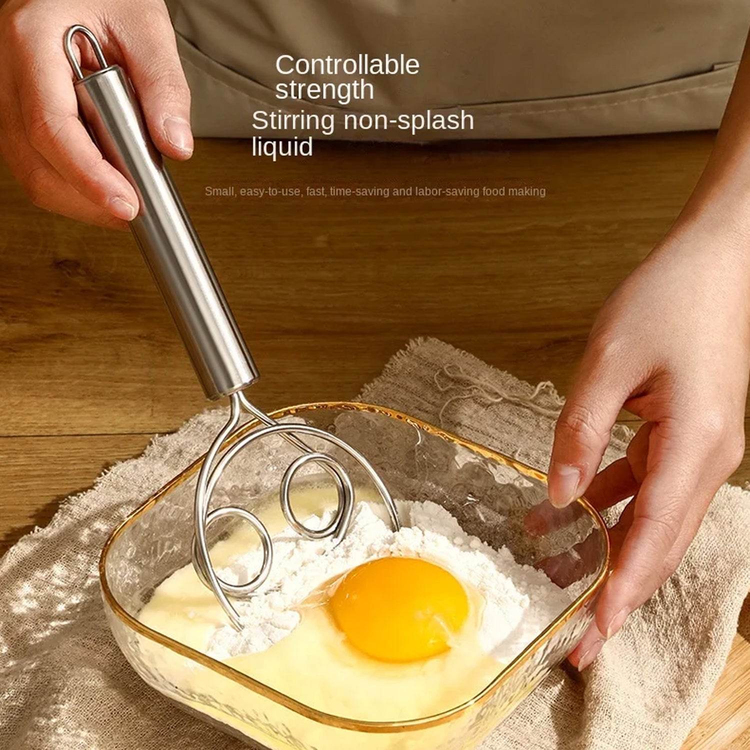 Dough Whisk, Premium Stainless Steel Dutch Whisk, Dough Hand Mixer Artisan Blender For Egg, Bread, Cake, Pastry, Pizza Dough - Perfect Baking Tools, Whisking, Tirring Kitchen Tools (1 Pc) - infinityexculsivestore.com