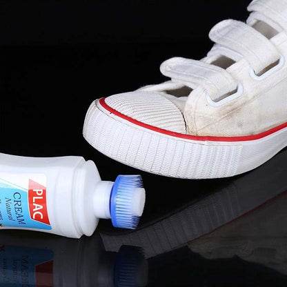 White Shoe Brightener with Removal of Dirt and Whitening Function White Shoes Cleaner with Brush Head for Dirty Shoe Polish Natural Waxes (75 ML) - infinityexculsivestore.com