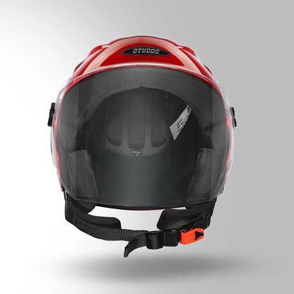 Whitecherry ISI Mark Certified Open Face Solar Smart Bluetooth Safety Motorbike Helmet (Red) - infinityexculsivestore.com