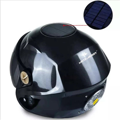 Whitecherry Motorbike Certified Flip - Up Helmet for Men & Women Solar Bluetooth Helmet Black Cycling Helmet (Black) - infinityexculsivestore.com