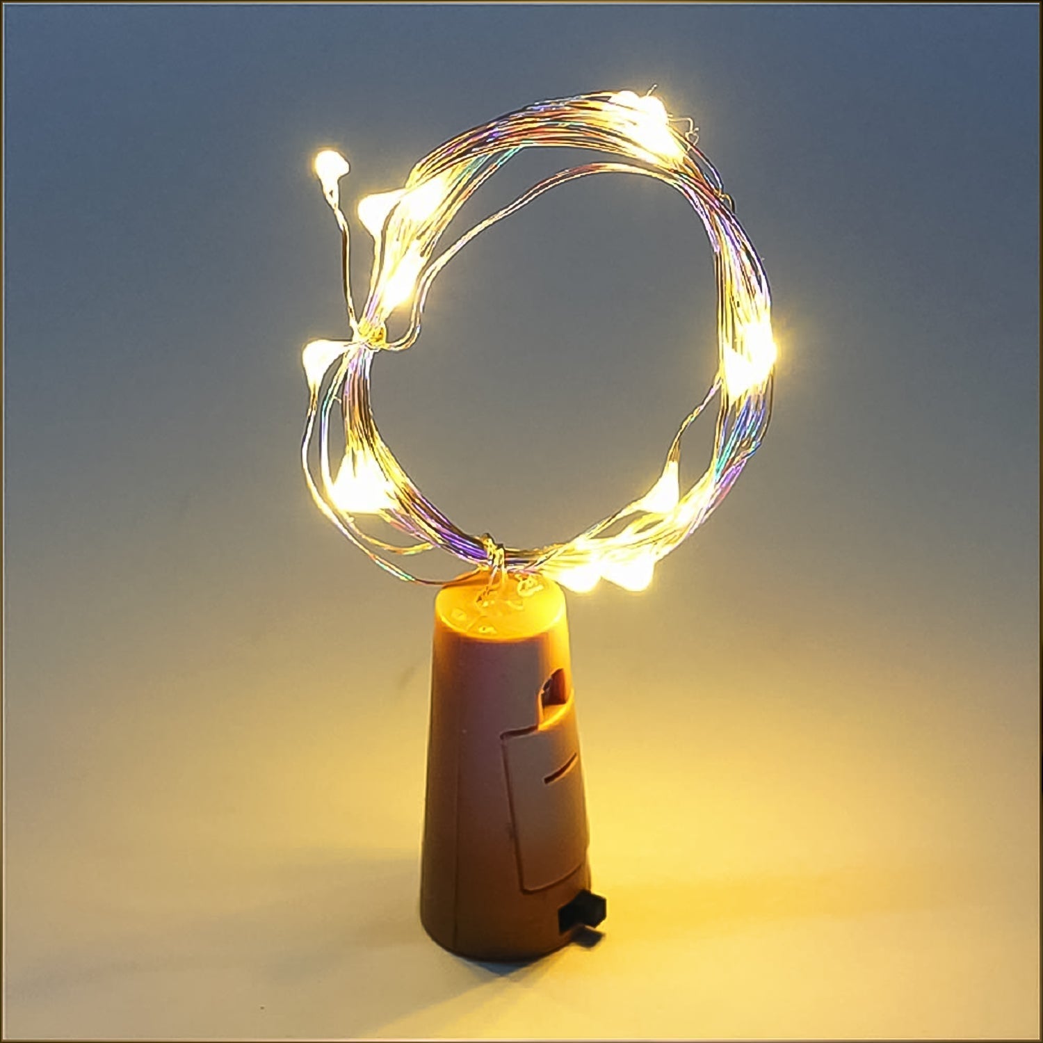 Wine Bottle Cork String Light | Multi LED / 2M Cable Length Copper Wire Battery Operated Warm white / 1 Pc) - infinityexculsivestore.com