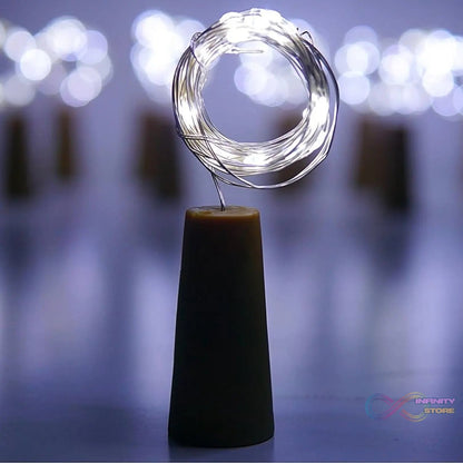 Wine Bottle Cork String Light | Multi LED / 2M Cable Length Copper Wire Battery Operated (White / 1 Pc) - infinityexculsivestore.com