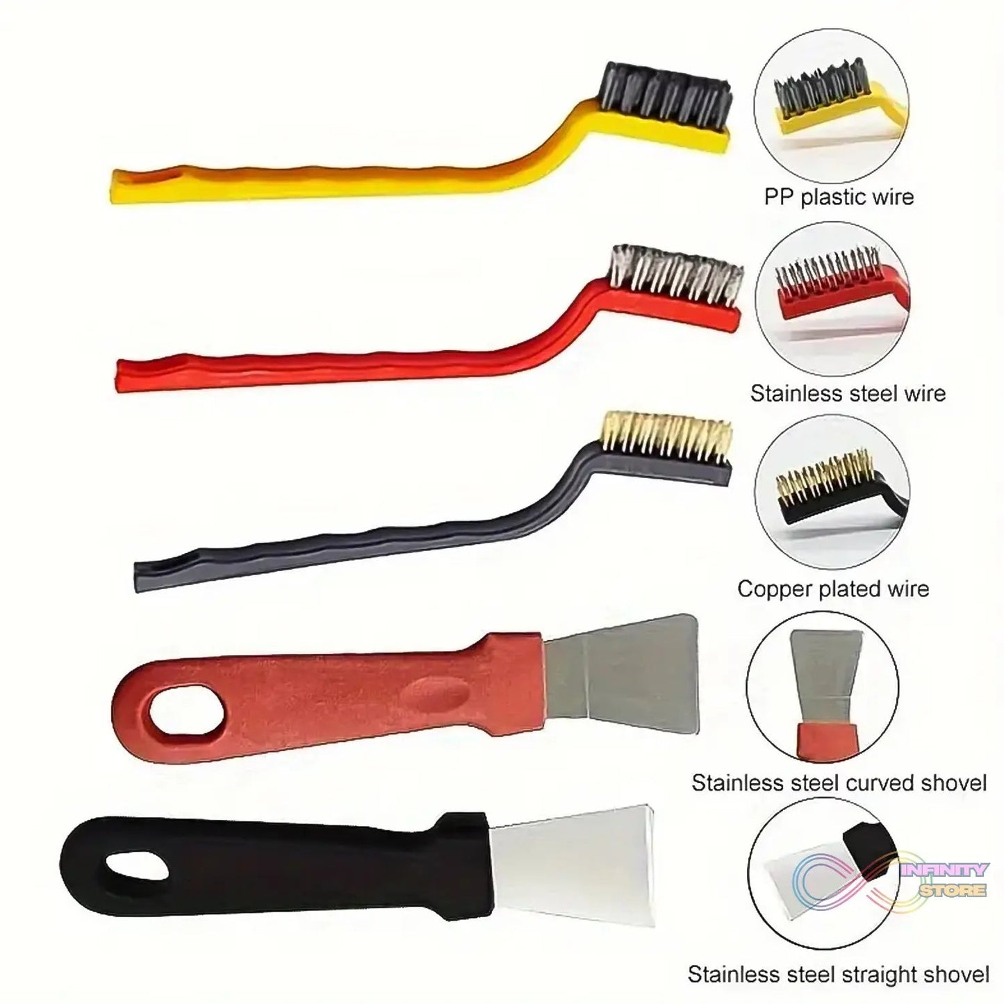 Wire Brush and Scraper Set (5 Pcs Set) - infinityexculsivestore.com