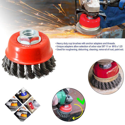 Wire Wheel Cup Brush (Black) - infinityexculsivestore.com