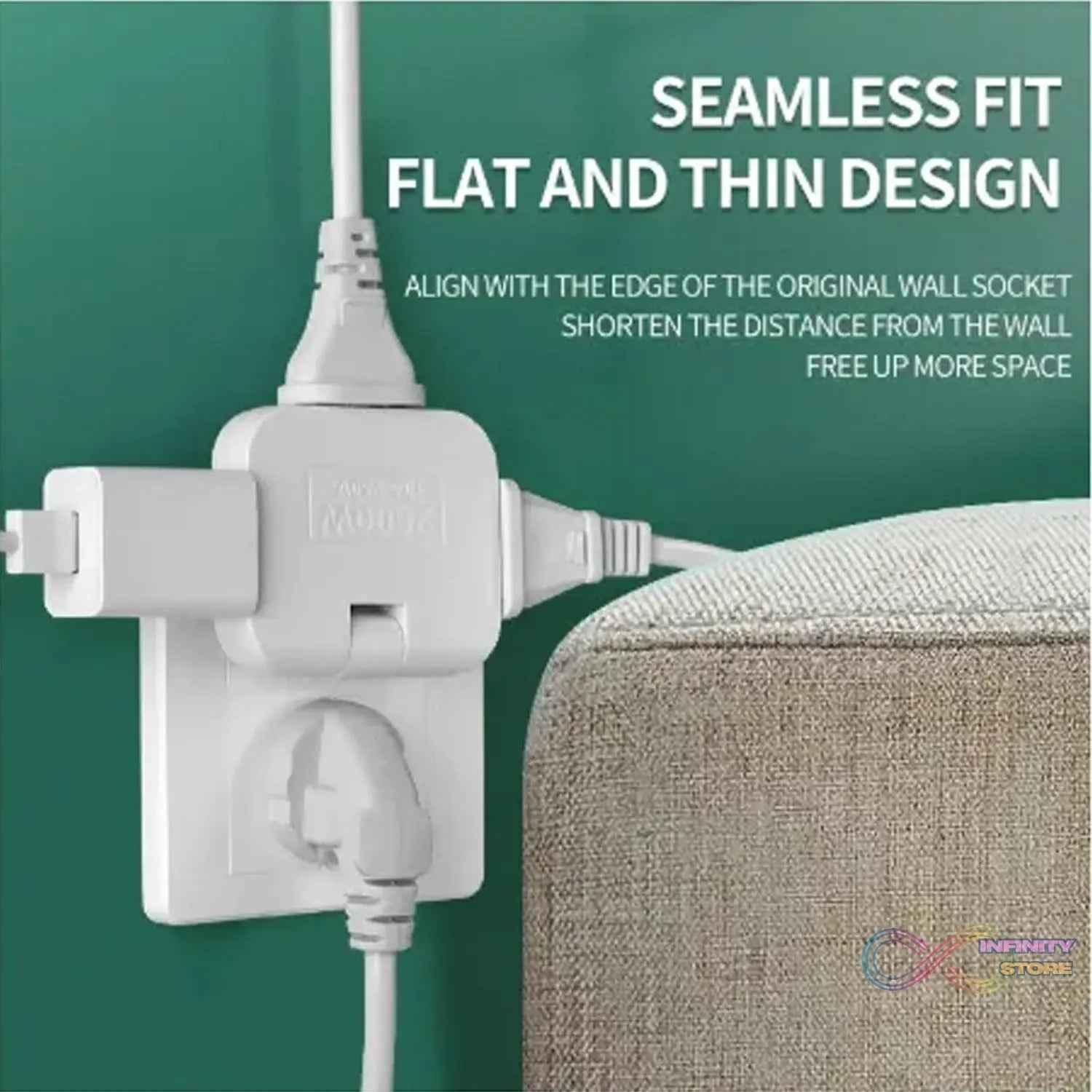 Wireless 3 in 1 Foldable Wall Plug Adapter / Socket / Converter (1 Pc) - infinityexculsivestore.com