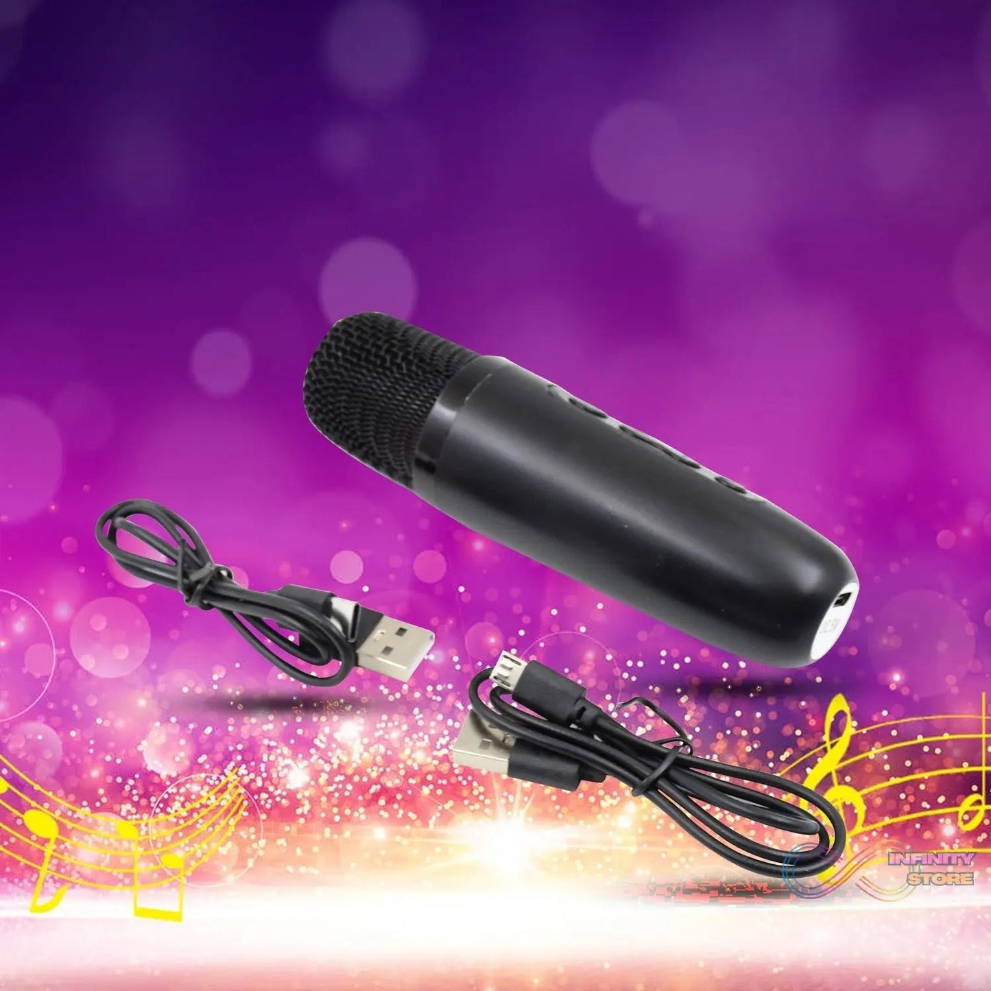 Wireless Bluetooth Speaker 5W High Bass with Wireless Mic / Microphone, LED Torch, Solar Charging, Support USB & Adjustable Strap (1 Set) - infinityexculsivestore.com