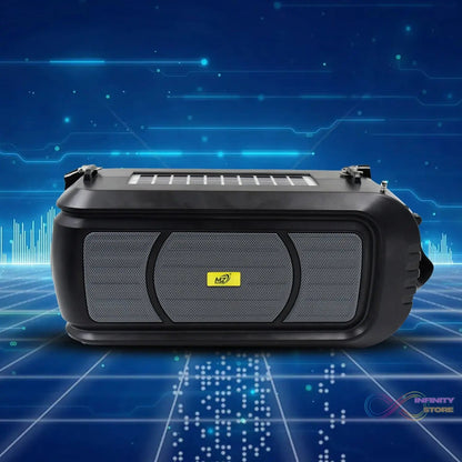 Wireless Bluetooth Speaker 5W High Bass with Wireless Mic / Microphone, LED Torch, Solar Charging, Support USB & Adjustable Strap (1 Set) - infinityexculsivestore.com