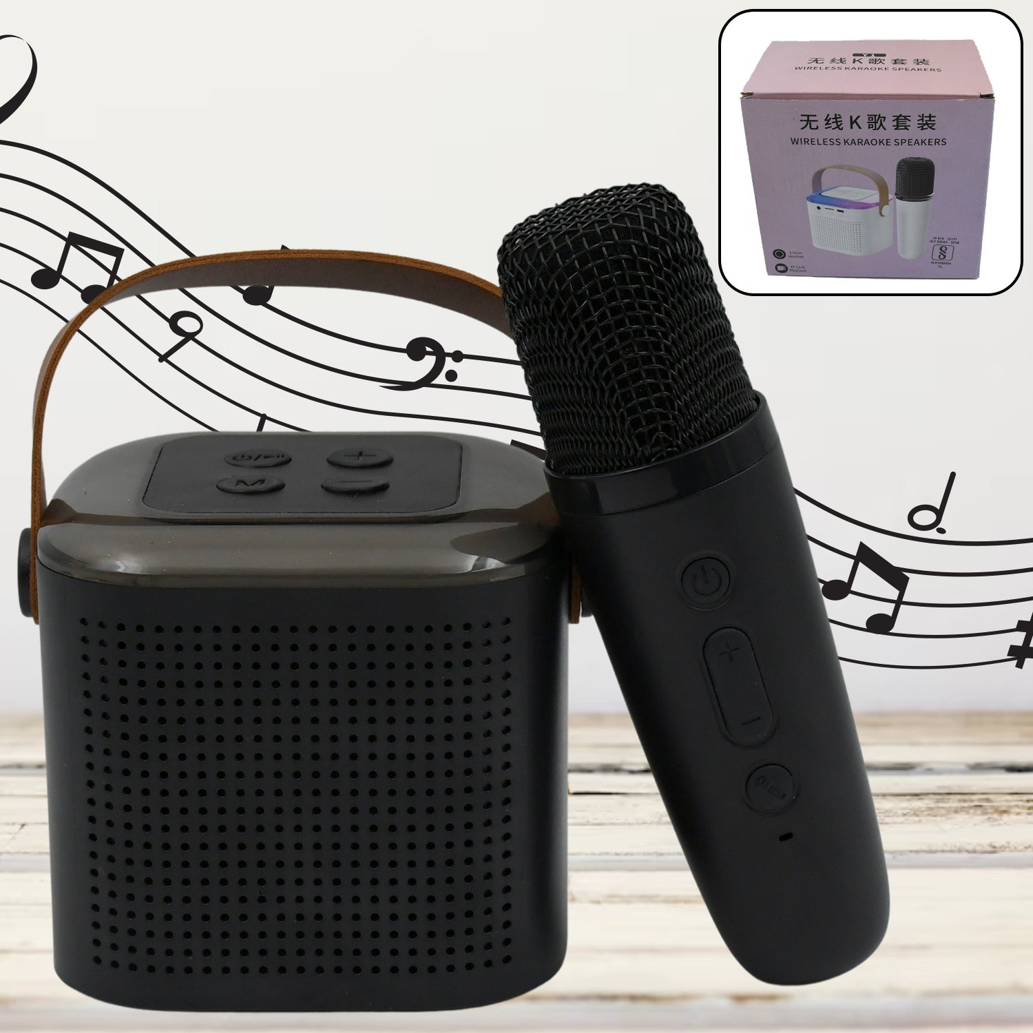 Wireless Speaker Microphone Set, RGB Light Support Memory Card PortableKaraoke Machine Perfect for Travel TV - infinityexculsivestore.com