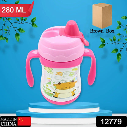 Vacuum Stainless Steel Water Bottle With Carry Handle & Straw Fridge Water Bottle Double Wall, Leak Proof, Rust Proof, Cold &amp; Hot | Leak Proof | Office Bottle | Gym | Home | Kitchen | Hiking | Trekking | Travel Bottle (280 ML) - infinityexculsivestore.com