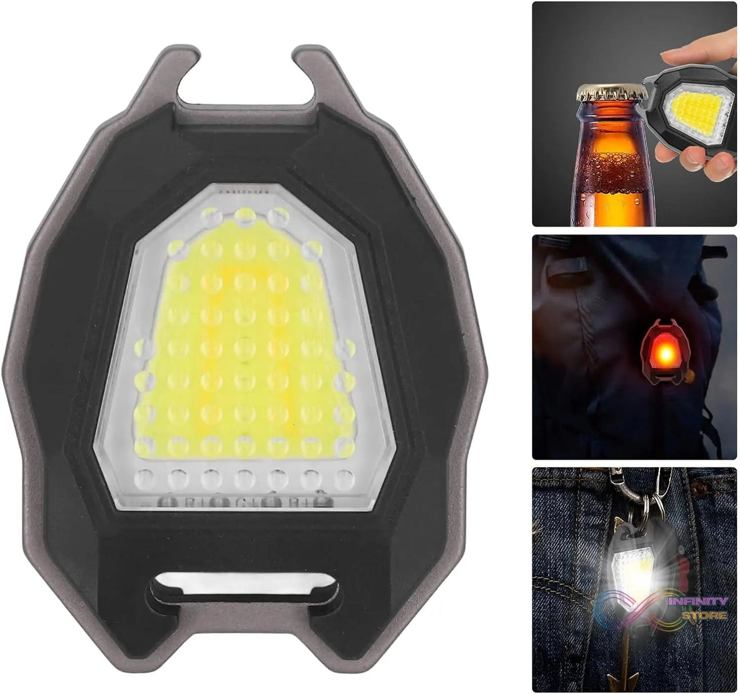 Portable Triangular Shaped Emergency& Camping Flashlight With Cigarette Lighter Lumens Rechargeable Waterproof Portable Led Light Camping Keychain 6Lighting Modes With Strong Magnet 3 Color Lighting For Travel, Camping Walking - infinityexculsivestore.com
