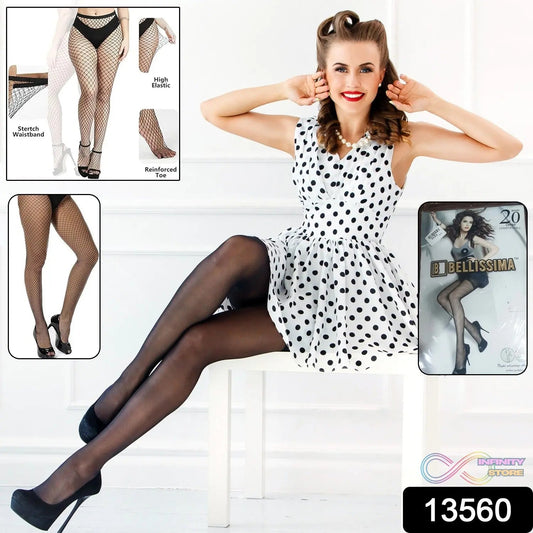 Women's / Girls's High Waist Pantyhose Tights Fishnet Stockings Broad Mesh Net Style (1 Pc) - infinityexculsivestore.com