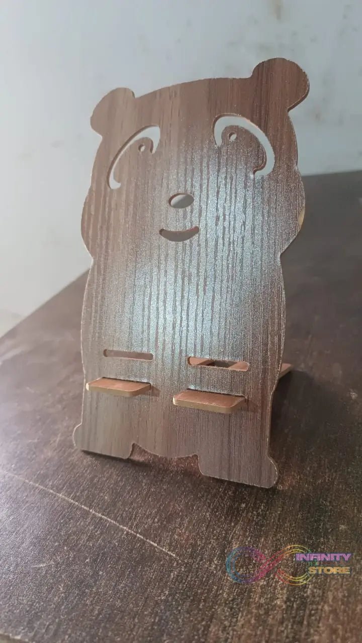 Wooden Cartoon Shape Design Mobile Stand (1 Pc) - infinityexculsivestore.com