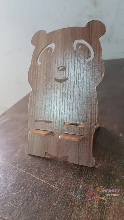 Wooden Cartoon Shape Design Mobile Stand (1 Pc) - infinityexculsivestore.com