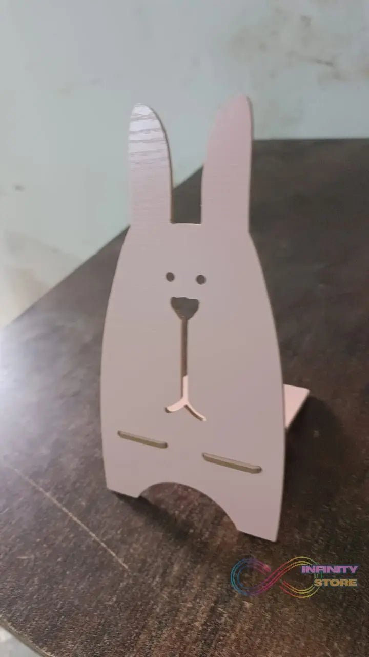 Wooden Cute Lovely Rabbit Design Mobile Stand (1 Pc) - infinityexculsivestore.com