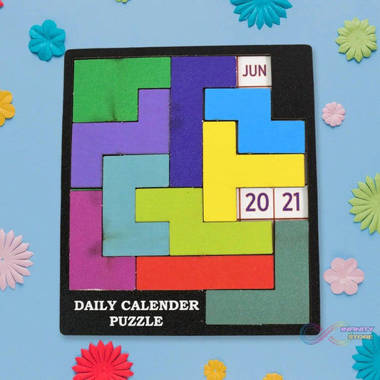 Wooden Daily Calendar Puzzle (Multicolor / 1 Set) - infinityexculsivestore.com