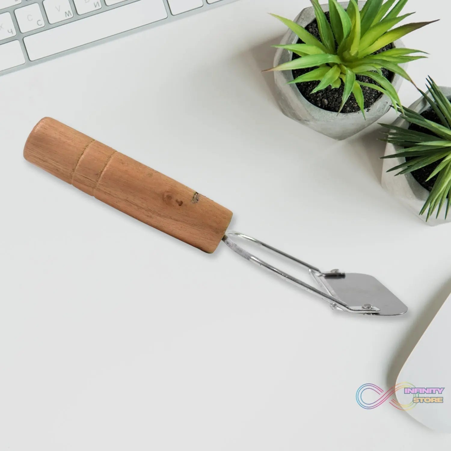 Wooden Handle Metal Vegetable Cutter, Peeler, Slicer (1 Pc / B Grade) - infinityexculsivestore.com