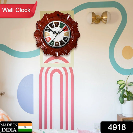 Wooden Look Round Wall Clock - Battery Operated, Easy - to - Read, Plastic Design for Home/Office - infinityexculsivestore.com
