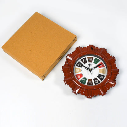 Wooden Look Round Wall Clock - Battery Operated, Easy - to - Read, Plastic Design for Home/Office - infinityexculsivestore.com
