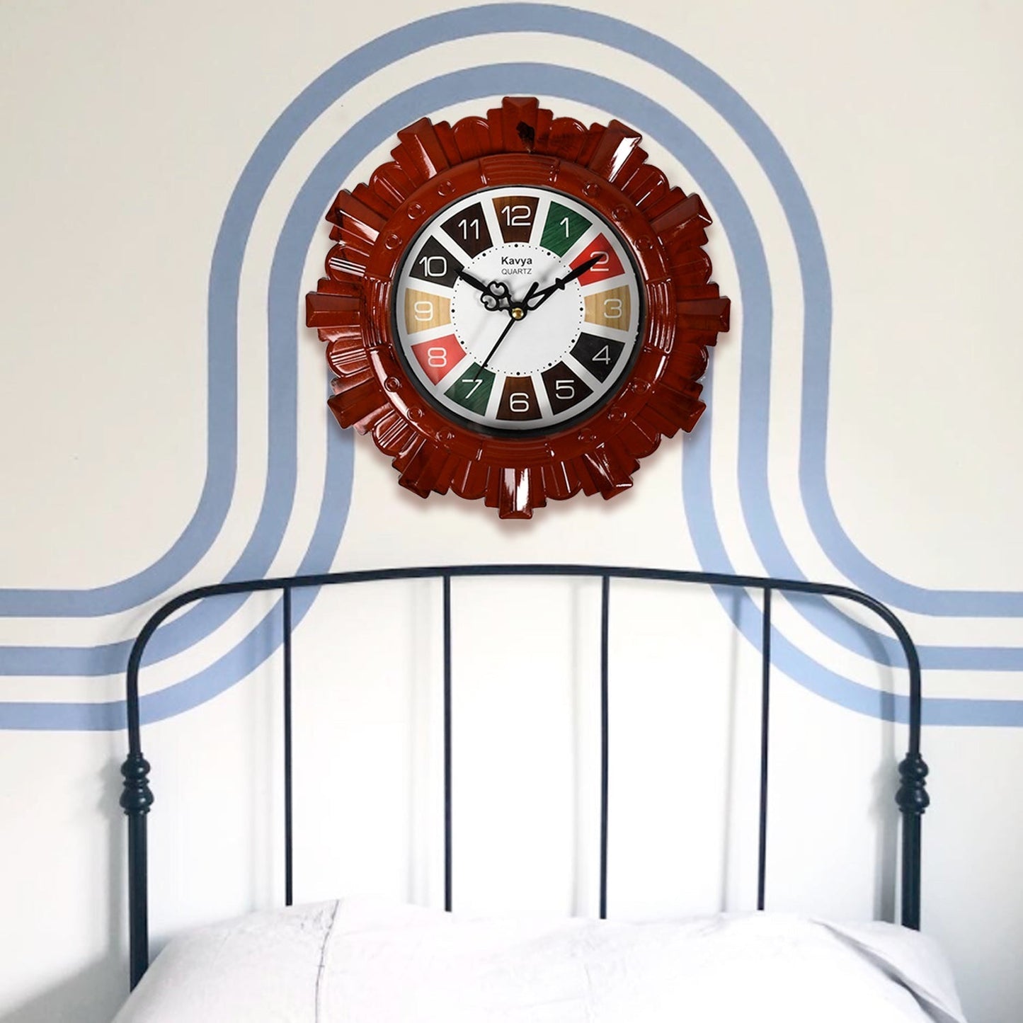 Wooden Look Round Wall Clock - Battery Operated, Easy - to - Read, Plastic Design for Home/Office - infinityexculsivestore.com