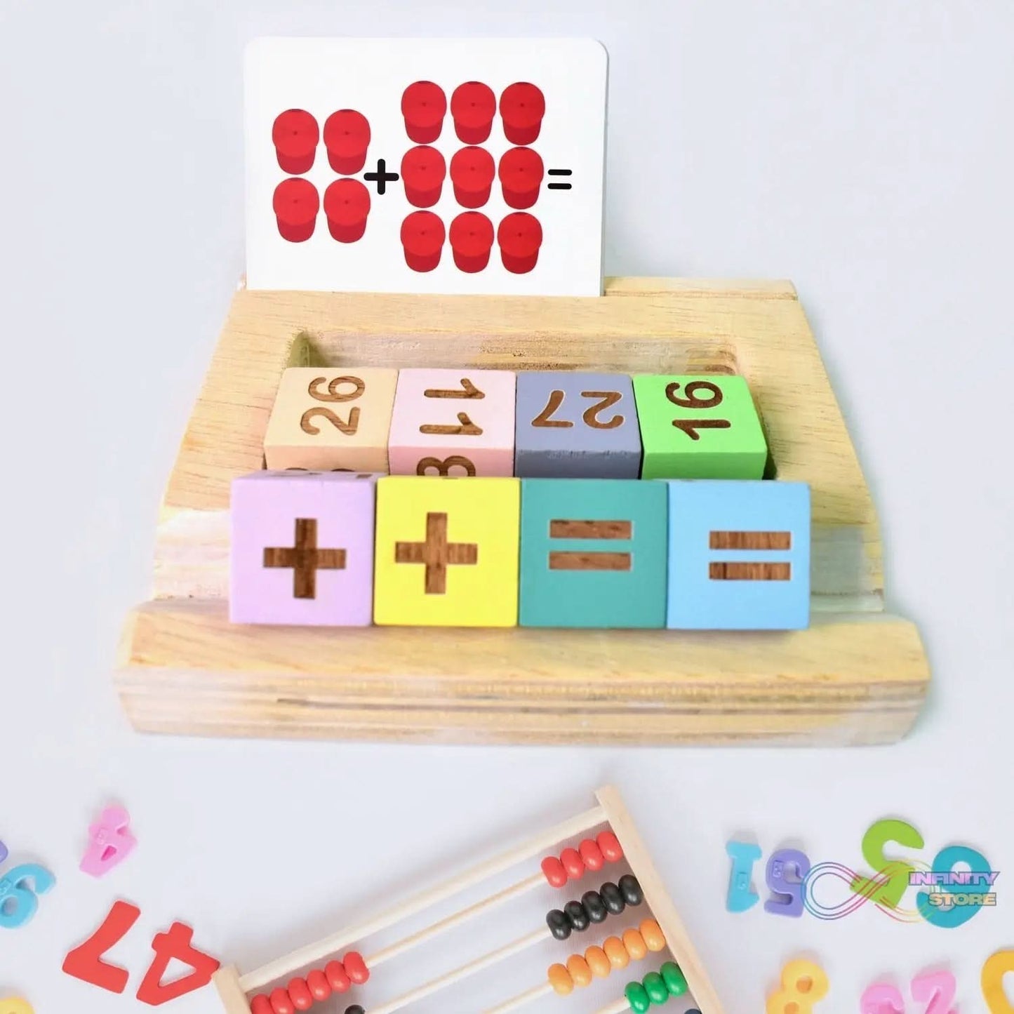 Wooden MathTime for Kids - Educational Math Card Game - infinityexculsivestore.com