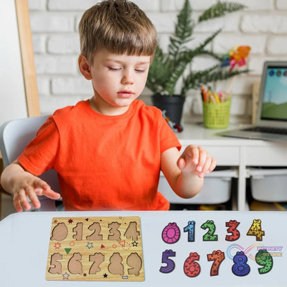 Wooden Number Puzzle Learning Educational Board (1 Set / 28×20 Cm) - infinityexculsivestore.com