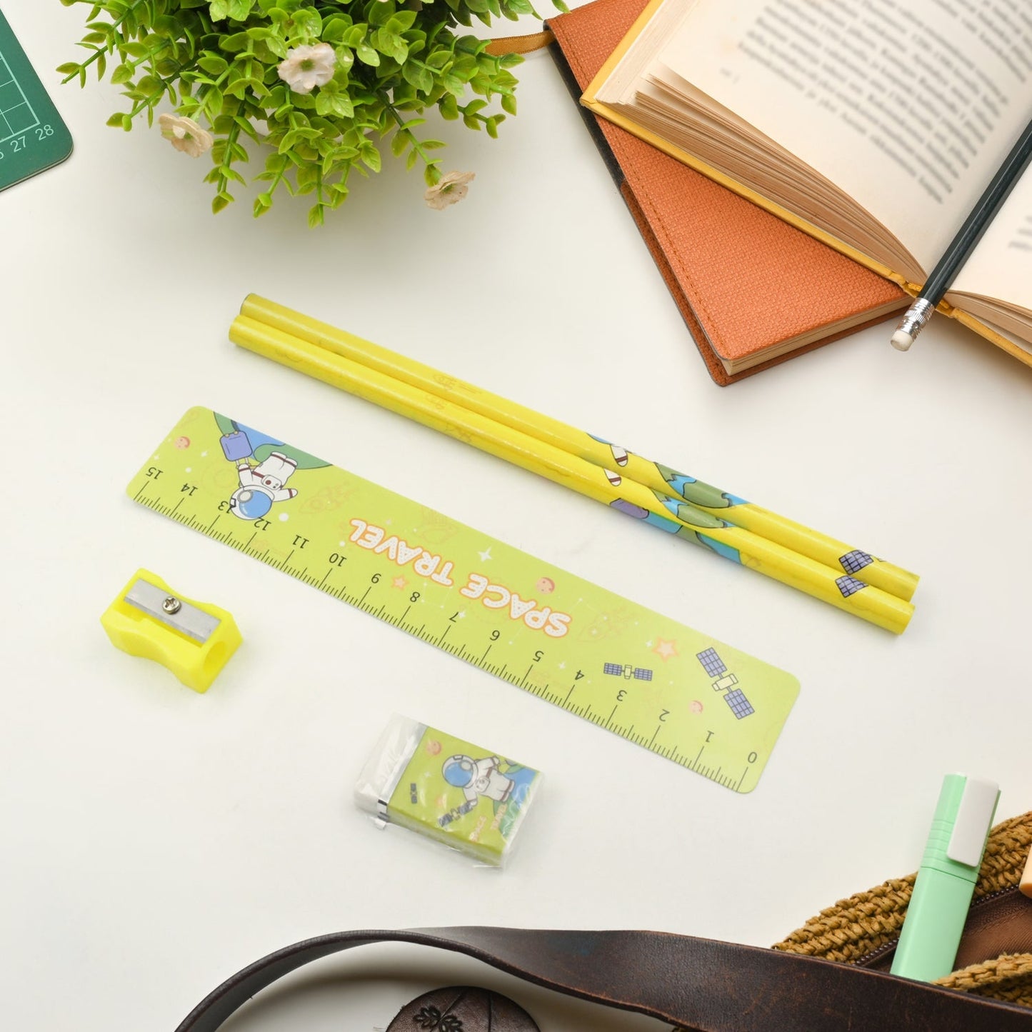 Wooden Pencil Set (5 Pc): School Supplies, Stationery Set for Kids - infinityexculsivestore.com
