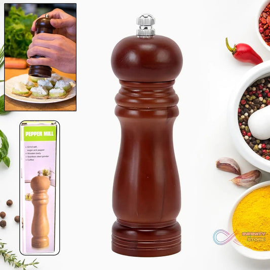 Wooden Pepper Mill 6 inch Tall - Best Pepper Grinder (1 Pc) - infinityexculsivestore.com