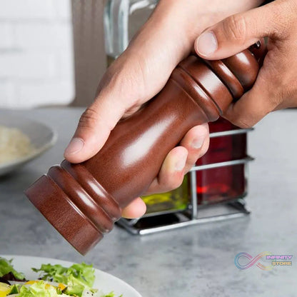 Wooden Pepper Mill 6 inch Tall - Best Pepper Grinder (1 Pc) - infinityexculsivestore.com