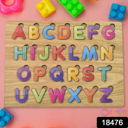 Wooden Puzzle Board ABC Letters Shapes Educational Learning Toys (1 Set) - infinityexculsivestore.com