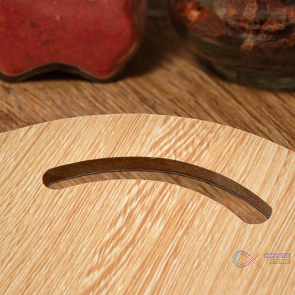 Small round wooden chopping board