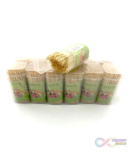 Hygienic wooden toothpicks with practical box