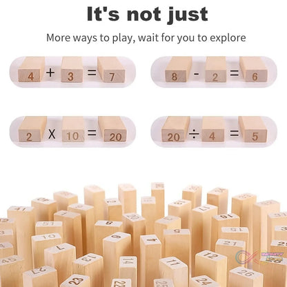 Wooden Tumbling Stacking Tower Game, Zenga tower (48 Pcs Blocks 2 Dices) - infinityexculsivestore.com