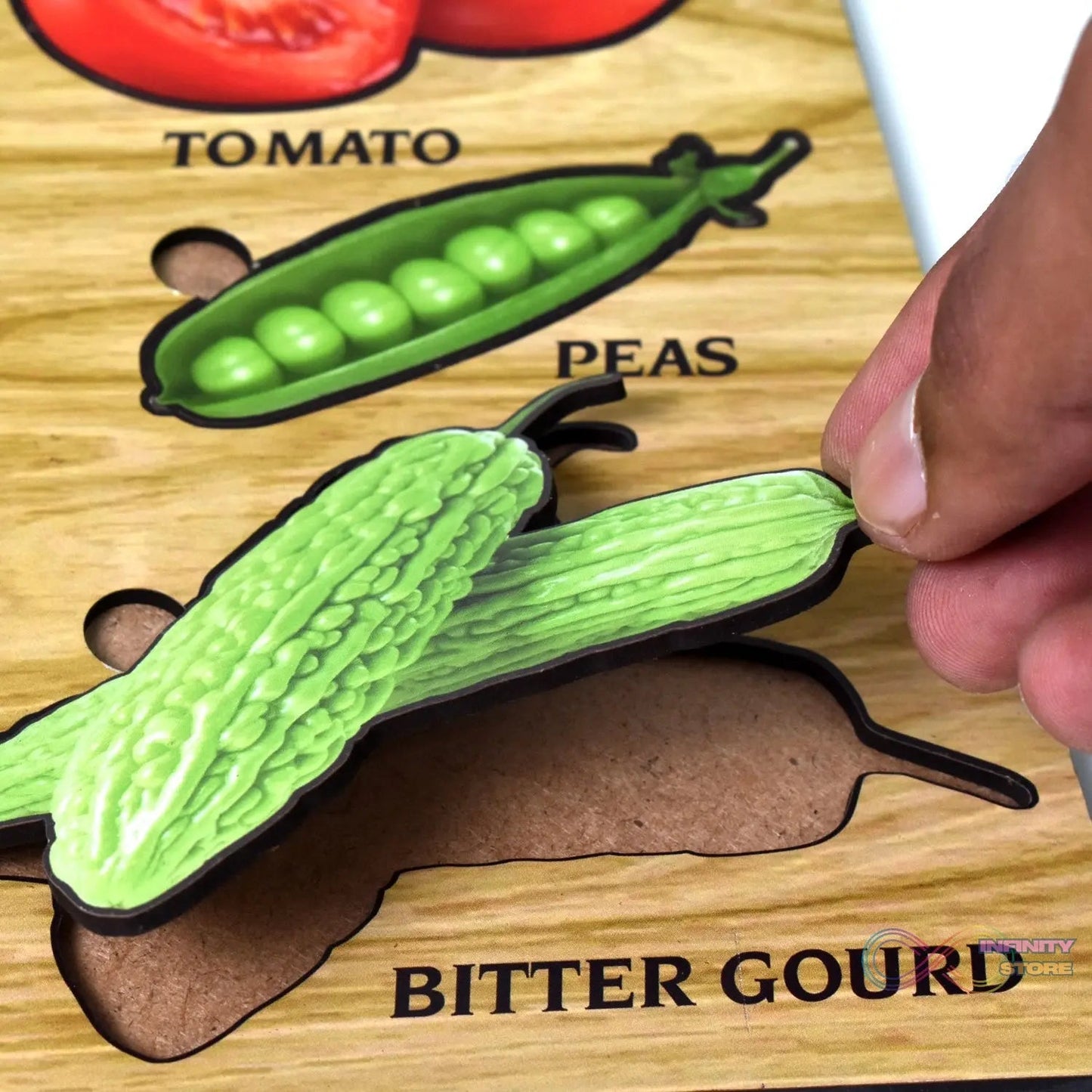 Wooden Vegetable Puzzle Learning Educational Board (1 Set / 28×20 Cm) - infinityexculsivestore.com