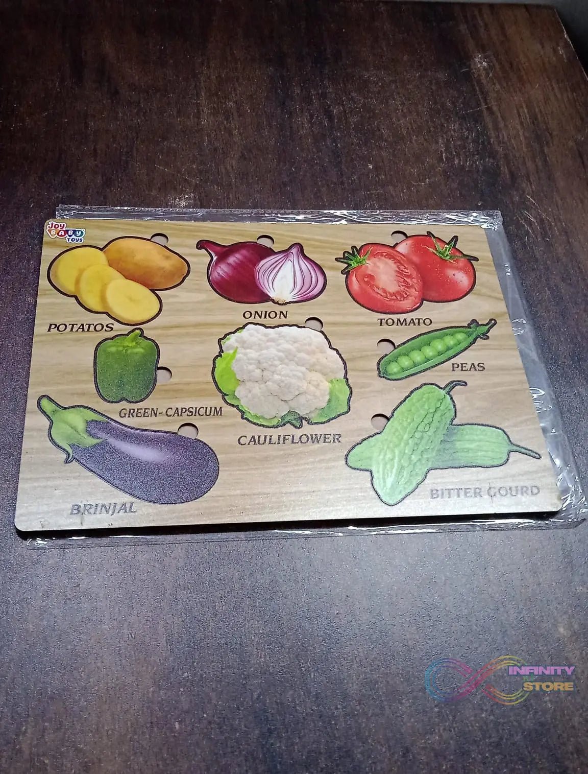 Wooden Vegetable Puzzle Learning Educational Board (1 Set / 28×20 Cm) - infinityexculsivestore.com