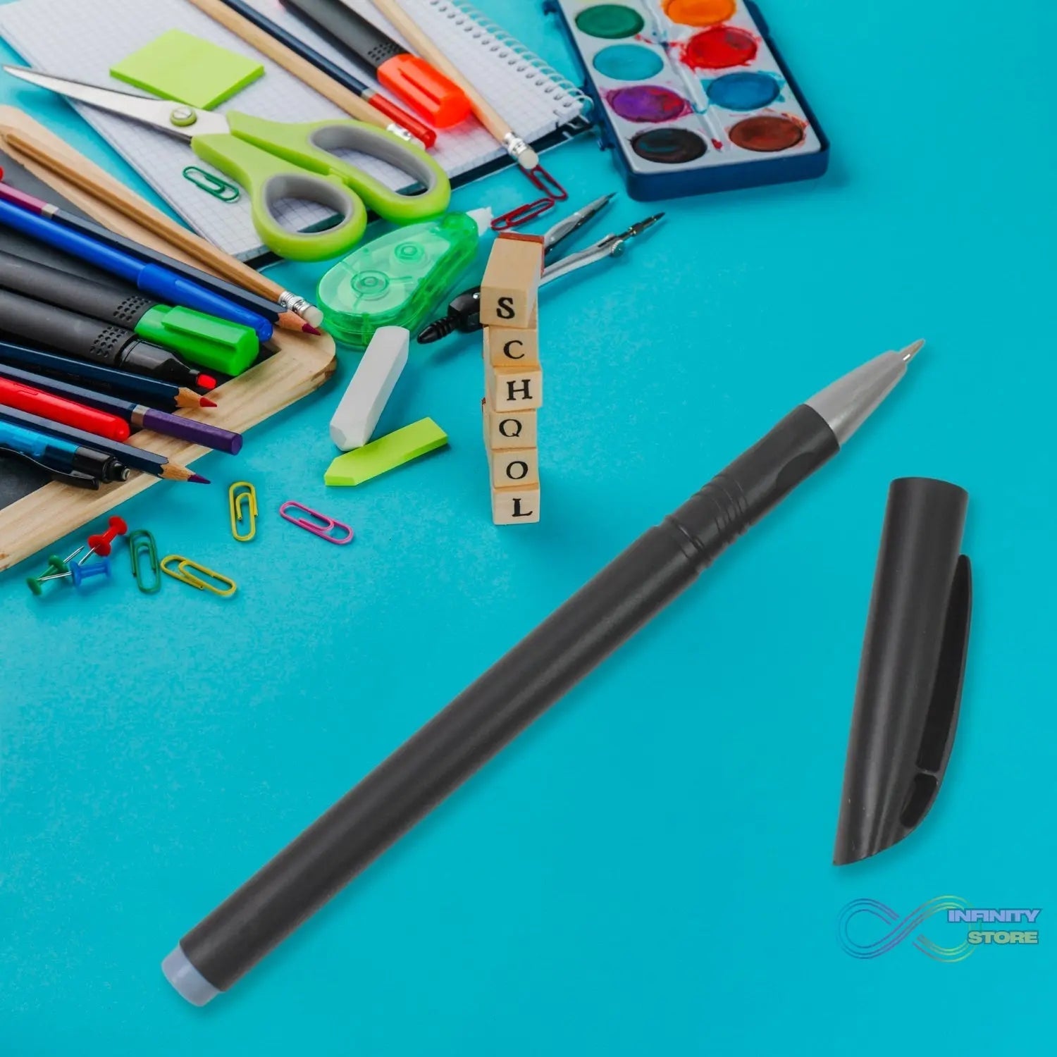 Writing Black Gel Pen for School Stationery Gift for Kids (8 Pcs set) - infinityexculsivestore.com