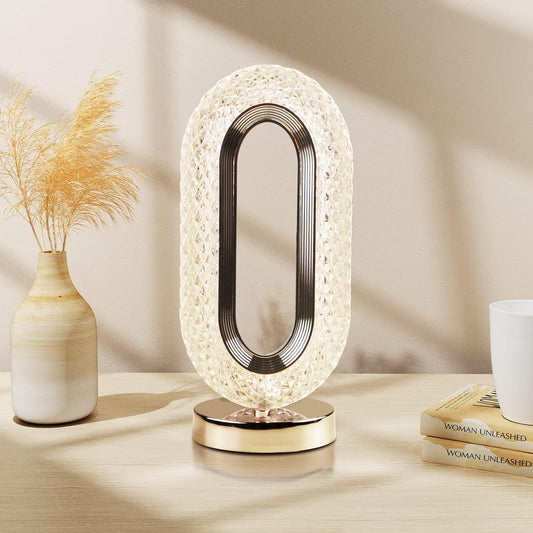 Touch Control Crystal Table Desk Lamp, 3 - Way Dimmable Light, USB Rechargeable Crystal Diamond Table Lamp, Exquisite Night Stand Light Lamp Beside Lamp for Bedroom Living Room, Decorative Desk Lamp - infinityexculsivestore.com