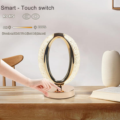 Touch Control Crystal Table Desk Lamp, 3 - Way Dimmable Light, USB Rechargeable Crystal Diamond Table Lamp, Exquisite Night Stand Light Lamp Beside Lamp for Bedroom Living Room, Decorative Desk Lamp - infinityexculsivestore.com
