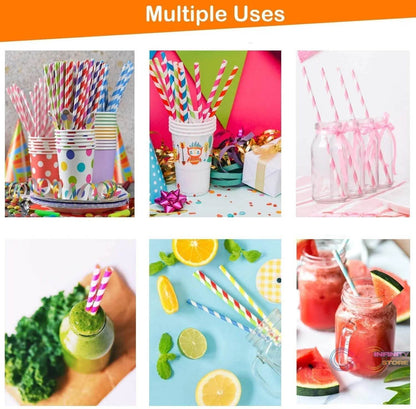 Home Paper Straws Durable & Eco-Friendly Colorful - Drinking Straws & Party Decoration Supplies, Adorable Solid Color Food Grade Paper Straws for Birthday, Wedding, Baby Shower Celebration (25 Pcs Set) - infinityexculsivestore.com