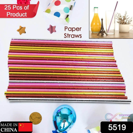Home Paper Straws Durable & Eco-Friendly Colorful - Drinking Straws & Party Decoration Supplies, Adorable Solid Color Food Grade Paper Straws for Birthday, Wedding, Baby Shower Celebration (25 Pcs Set) - infinityexculsivestore.com