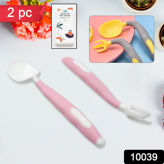Silicone Bendable Kids Feeding Spoons And Forks, Toddler Utensils with Travel case, Baby Spoon and Fork Set for self - Feeding Learning Bendable Handle for Kid Children Toddlers (2 Pc Set) - infinityexculsivestore.com