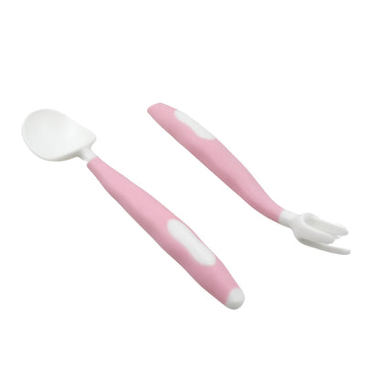 Silicone Bendable Kids Feeding Spoons And Forks, Toddler Utensils with Travel case, Baby Spoon and Fork Set for self - Feeding Learning Bendable Handle for Kid Children Toddlers (2 Pc Set) - infinityexculsivestore.com