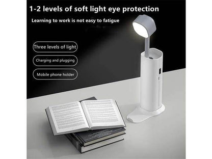 4 in 1 Creative desk Lamp, Rechargeable LED Table Flashlight Eye Protection Table Lamp Power Bank Handheld Desk Night Lamp Portable Torch Light with Adjustable Light Head for Home Kids Room Bedroom Office - infinityexculsivestore.com