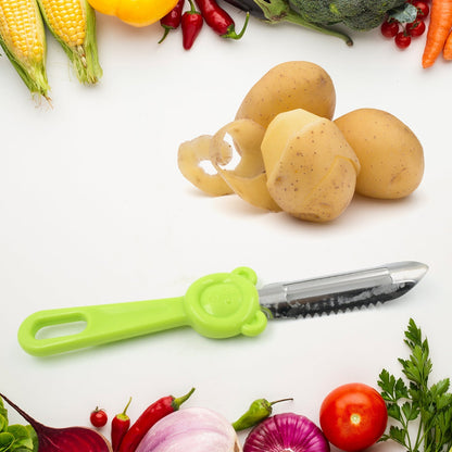 Multi - Purpose Stainless Steel Peeler With Handle For Vegetables, 2 in 1 Potato Peeler and Cutter, Stainless Steel Potato Peeler, grated Carrot, grated, Suitable for Peeling and shredding Fruit and Vegetables Kitchen Accessories (1 Pc) - infinityexculsivestore.com