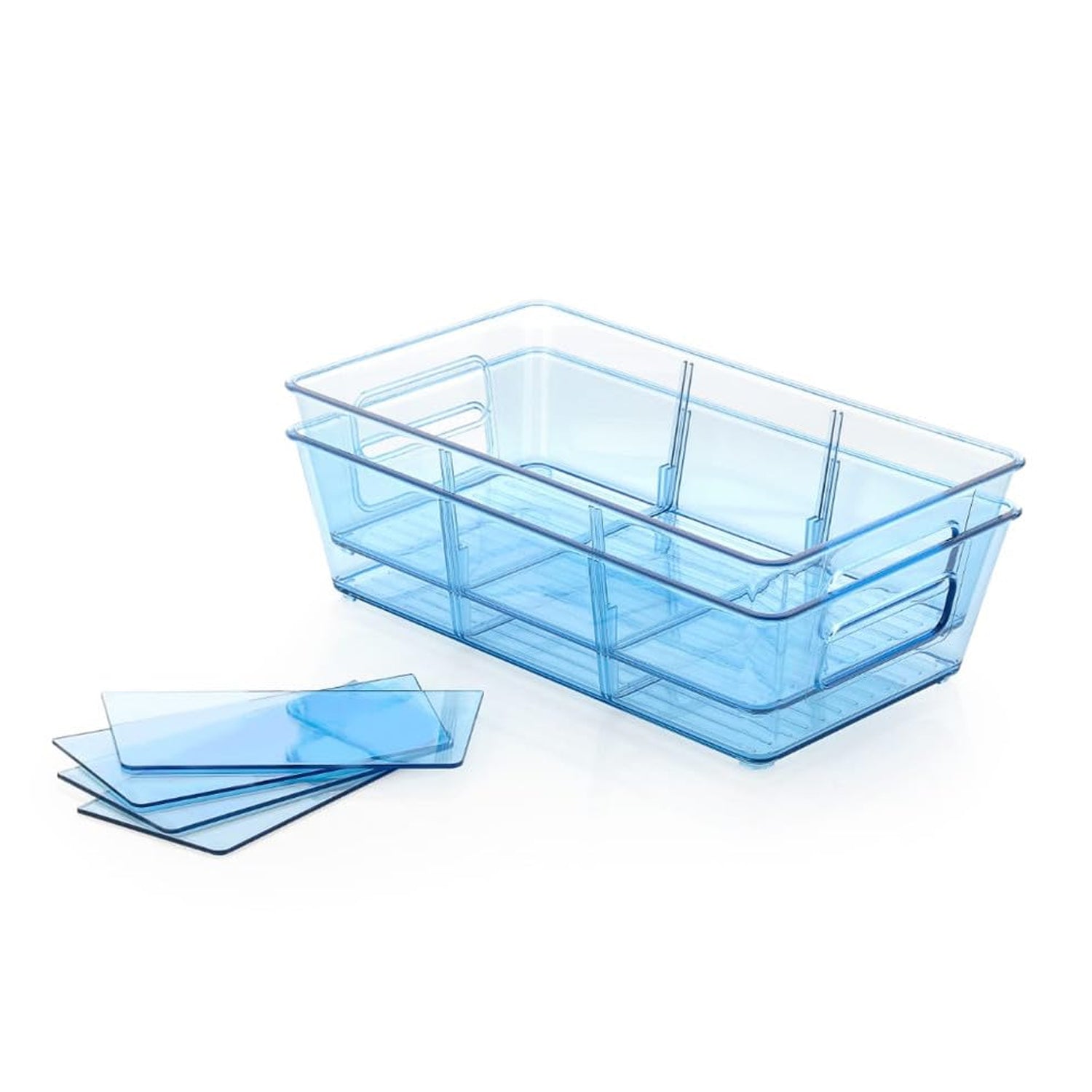 Plastic Refrigerator Organizer Bins, Set Of 2 Stackable Fridge Organizers with Handle, Clear Organizing Food Fruit Vegetables Pantry Storage Bins for Freezer kitchen Cabinet Organization and Storage (2 Pcs Set Mix Color) - infinityexculsivestore.com