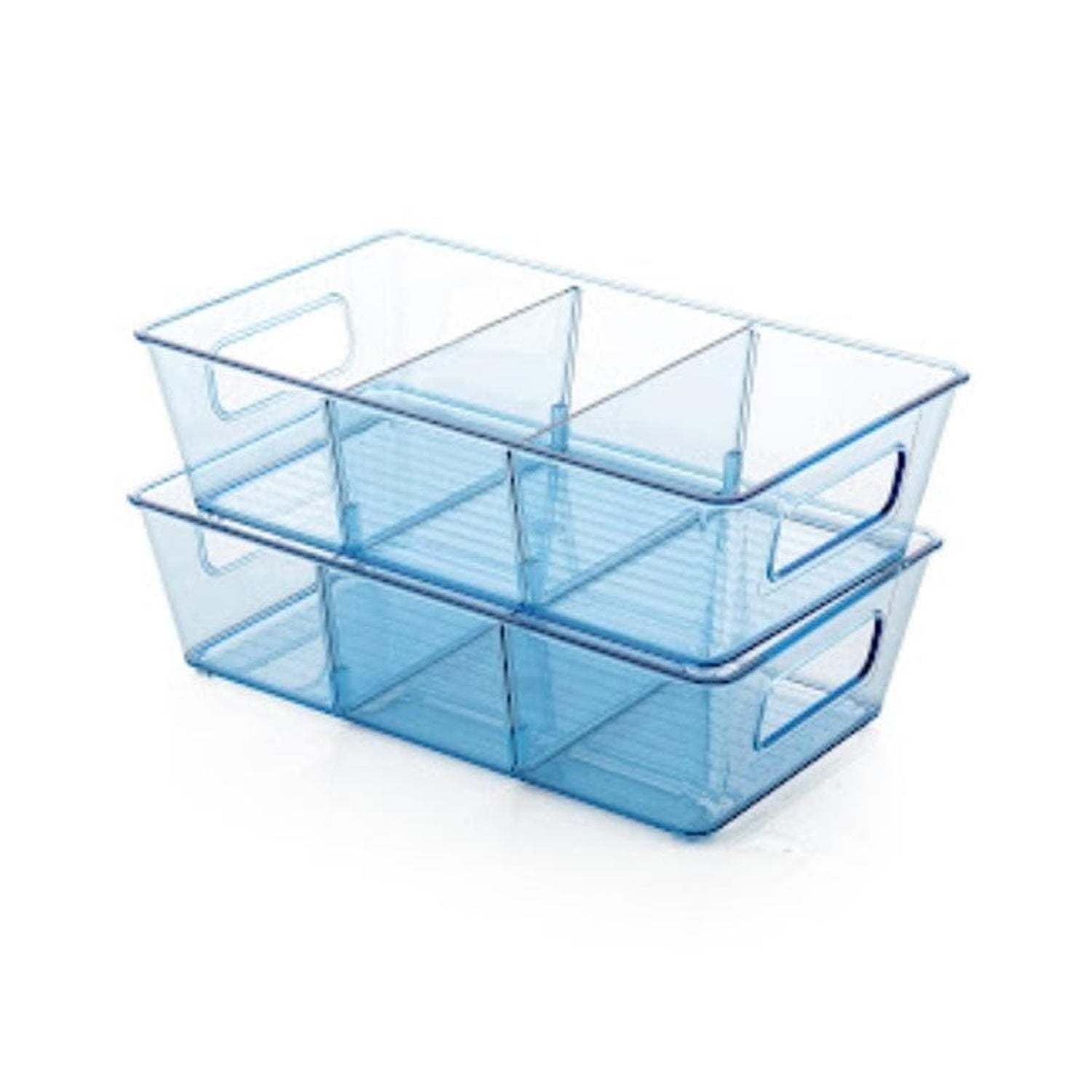 Plastic Refrigerator Organizer Bins, Set Of 2 Stackable Fridge Organizers with Handle, Clear Organizing Food Fruit Vegetables Pantry Storage Bins for Freezer kitchen Cabinet Organization and Storage (2 Pcs Set Mix Color) - infinityexculsivestore.com