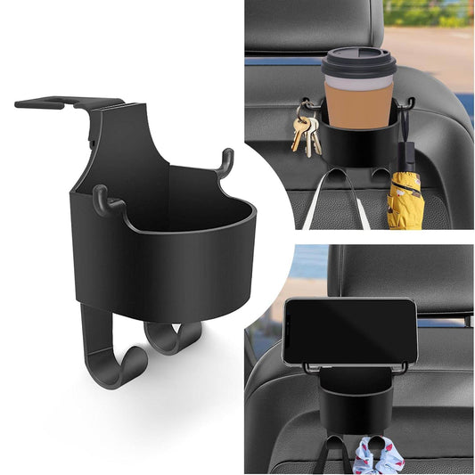 Car Headrest Backseat Organizer, 3 in 1 Automotive Cell Phone Drink cupholder Adapter with Headrest Hooks for Kids and Adults, Multifunctional Storage for Car Travel Accessories - infinityexculsivestore.com